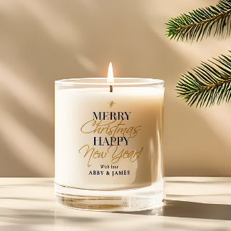 Merry Christmas Happy New Year Personalized Scented Candle