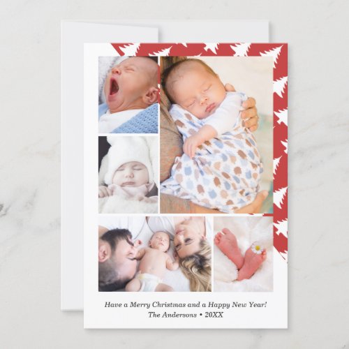 Merry Christmas  Happy New Year Photo Collage Holiday Card