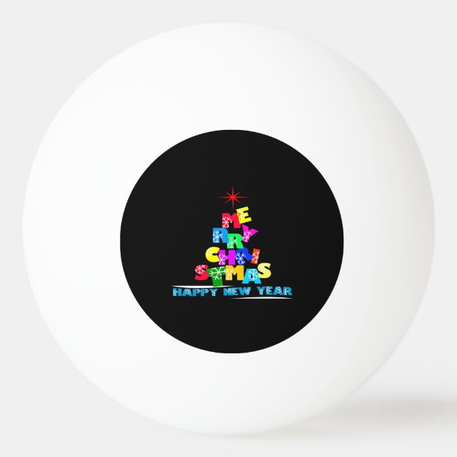 Merry Christmas Happy New Year Ping-Pong Ball (Front)