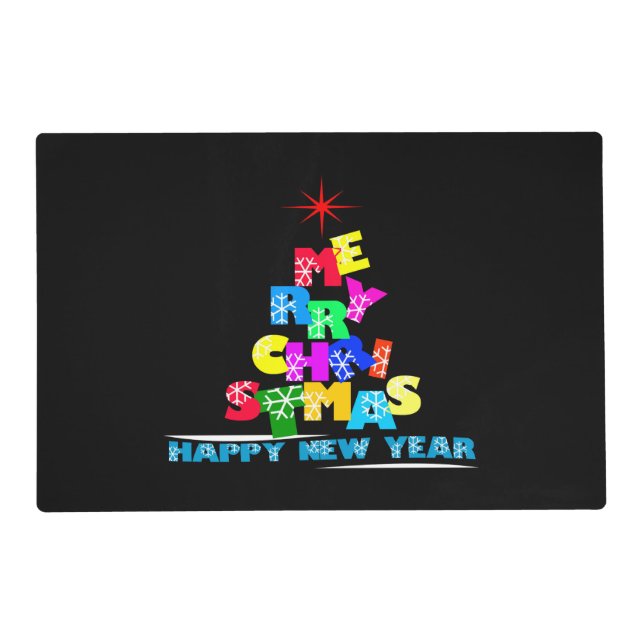 Merry Christmas Happy New Year Placemat (Front)