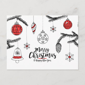Merry Christmas & Happy New Year Postcard