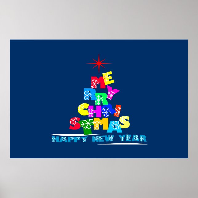 Merry Christmas Happy New Year Poster (Front)