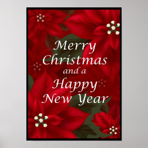 Merry Christmas Happy New Year Poster