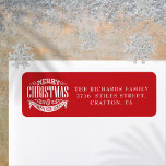 Merry Christmas Happy New Year Return Address Label<br><div class="desc">Festive Merry Christmas and a Happy New Year return address labels for you to personalise with your family name and address details. You can customise the background color to match your holiday theme. Designed by Thisisnotme©</div>