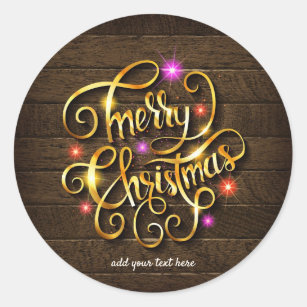 Merry Christmas & Happy New Year Round Sticker