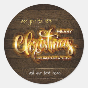 Merry Christmas & Happy New Year Round Sticker