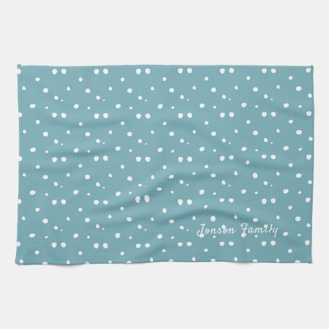 Merry Christmas & Happy New Year Rustic Snow Kitchen Towel (Horizontal)