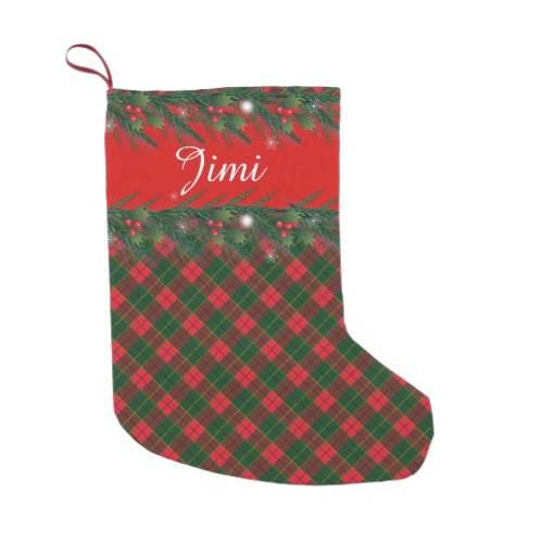 Merry Christmas  Happy New Year Scotland Pattern Small Christmas Stocking