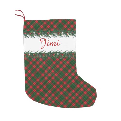 Merry Christmas  Happy New Year Scotland Pattern Small Christmas Stocking