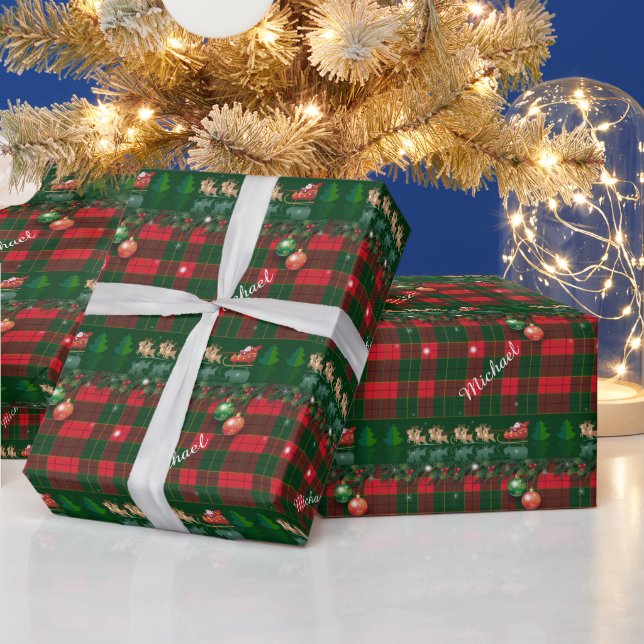 Merry Christmas & Happy New Year! Scotland Pattern Wrapping Paper (Holidays)