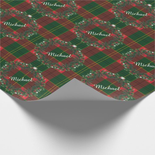 Merry Christmas  Happy New Year Scotland Pattern Wrapping Paper