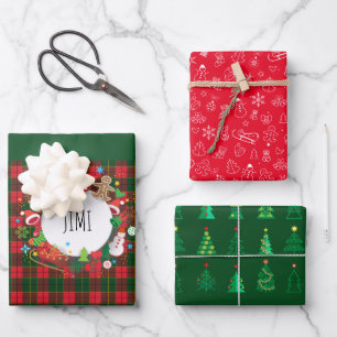 Merry Christmas & Happy New Year! Scotland Pattern Wrapping Paper Sheets