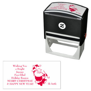 Merry Christmas Happy New Year Self-inking Stamp