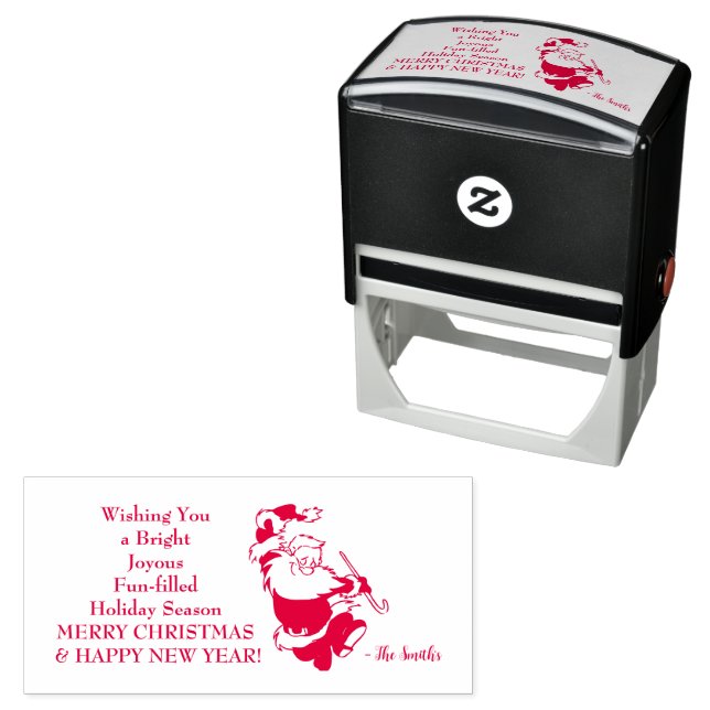 Merry Christmas Happy New Year Self-inking Stamp (In Situ)