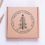 Merry Christmas & Happy New Year  Self-inking Stamp<br><div class="desc">For more advanced customization of this design,  please click the BLUE DESIGN TOOL BUTTON above!</div>