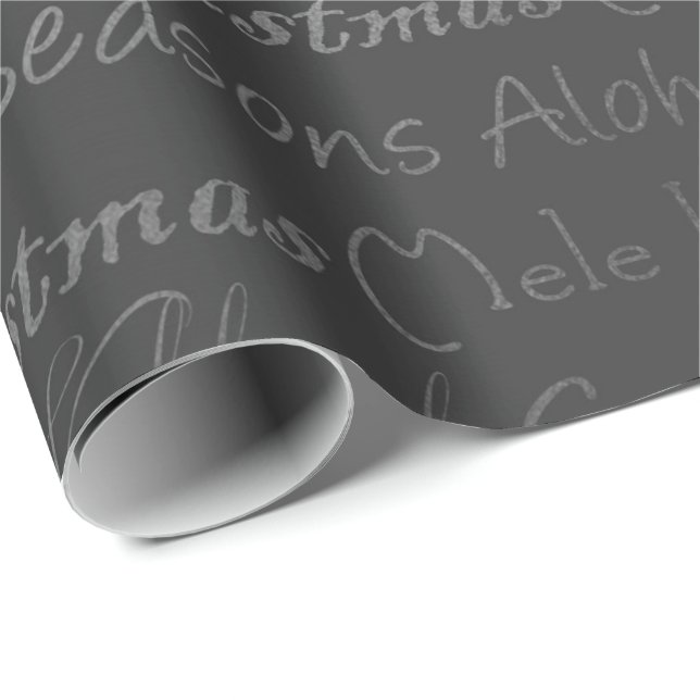 Merry Christmas Happy New Year Silver Gray Grey Wrapping Paper (Roll Corner)