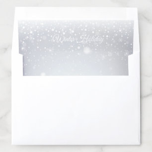 Merry Christmas & Happy New Year! Silver XMAS Snow Envelope Liner
