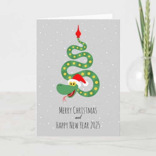 Merry Christmas Happy New Year Snake 2025 Card
