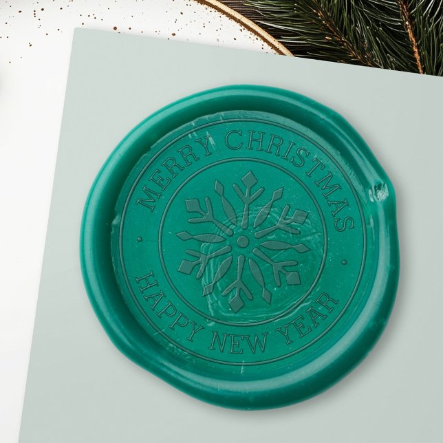 Merry Christmas Happy New Year snowflake Wax Seal Stamp (Merry Christmas Happy New Year snowflake Wax Seal Stamp)