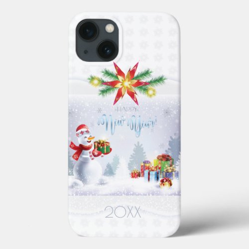 Merry Christmas  Happy New Year Snowman 20XX iPhone 13 Case