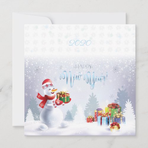 Merry Christmas  Happy New Year Snowman Vintage