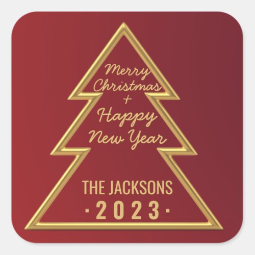 Merry Christmas  Happy new year Square Sticker