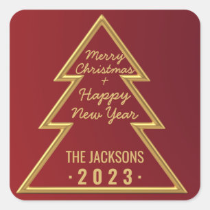 Merry Christmas & Happy new year Square Sticker