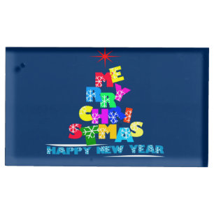 Merry Christmas Happy New Year Table Number Holder