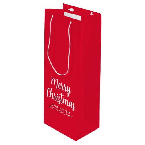 Merry Christmas Happy New Year Template Stylish Wine Gift Bag