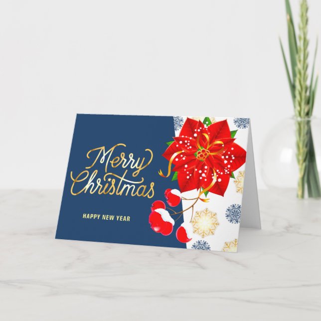 Merry Christmas Happy New Year Thank You Card (Front)