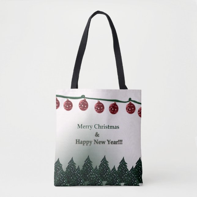 Merry Christmas, Happy New Year Tote (Front)