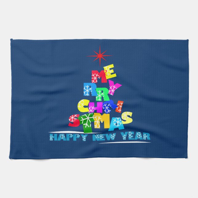 Merry Christmas Happy New Year Towel (Horizontal)