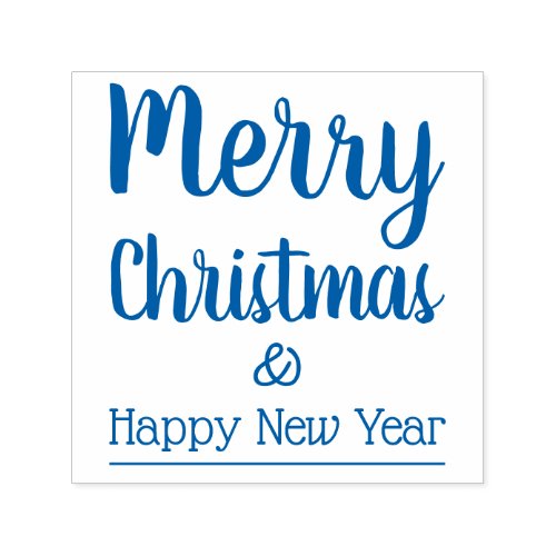 Merry Christmas  Happy New Year Typography Self_inking Stamp