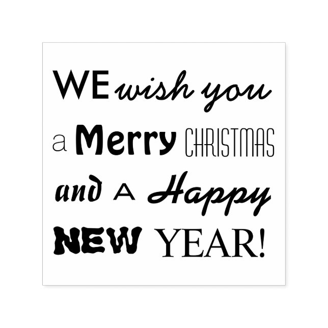 Merry Christmas Happy New Year Typography Stamp (Design)