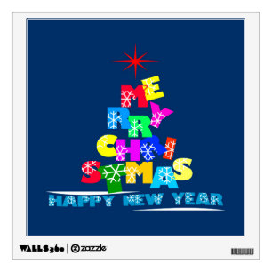 Merry Christmas Happy New Year Wall Sticker