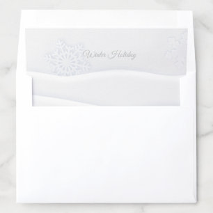 Merry Christmas & Happy New Year! White XMAS Snow Envelope Liner