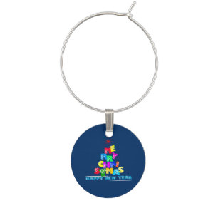 Merry Christmas Happy New Year Wine Charm