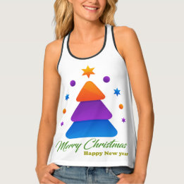 Merry Christmas Happy New Year Women’s Racerback T Tank Top