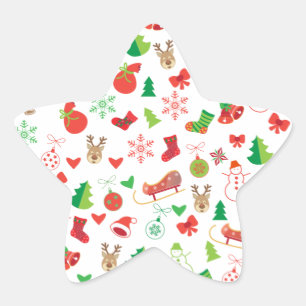 Merry Christmas & Happy New Year! XMAS Icons Star Sticker