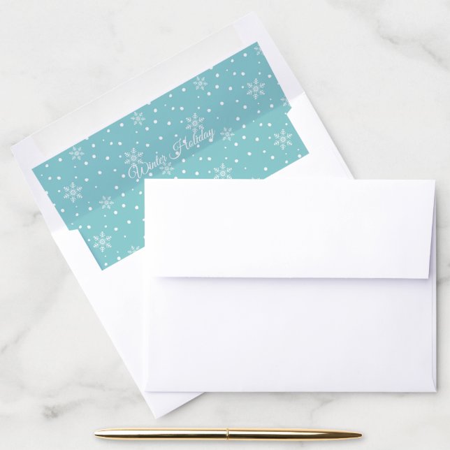 Merry Christmas & Happy New Year! XMAS Snow Envelope Liner (Desk)