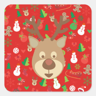 Merry Christmas & Happy New Year! XMAS Square Sticker