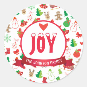 Merry Christmas & Happy New Year! XMAS Wishes Classic Round Sticker