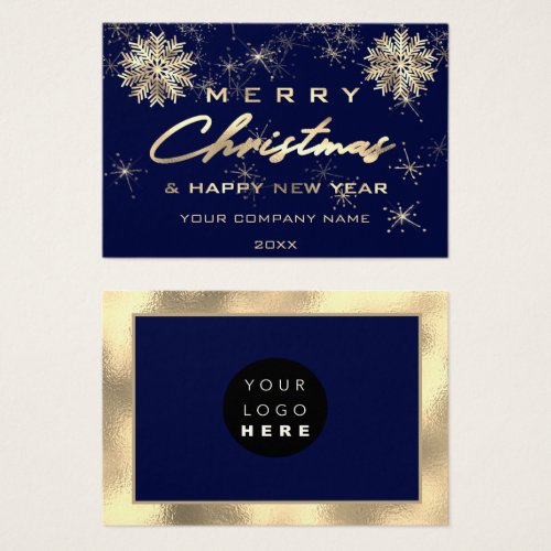 Merry Christmas Happy NewYear Insert Card Logo Gol