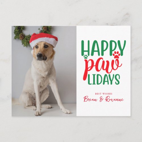 MERRY CHRISTMAS  Happy Paw_lidays Holiday Postcard