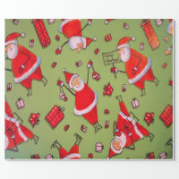 Merry Christmas from North Pole Custom Santa Wrapping Paper, Zazzle