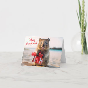 Merry Christmas Happy Smiling Quokka Selfie - Card