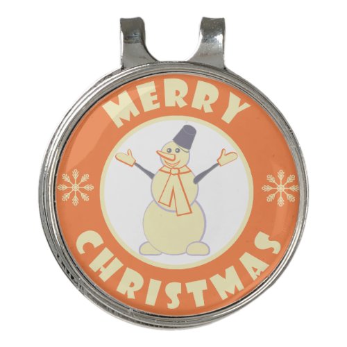 Merry Christmas happy snowman famous coffe style Golf Hat Clip