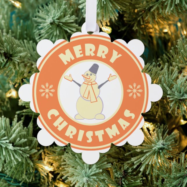 Merry Christmas happy snowman famous coffe style Ornament Card (Insitu (Tree))