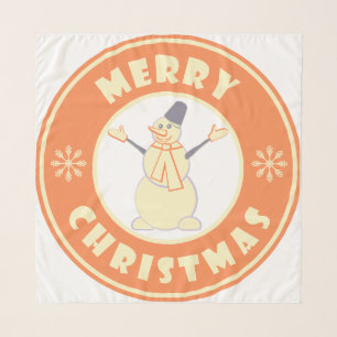 Merry Christmas happy snowman famous coffe style Scarf