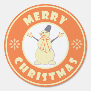 Merry Christmas happy snowman famous coffe style Sign